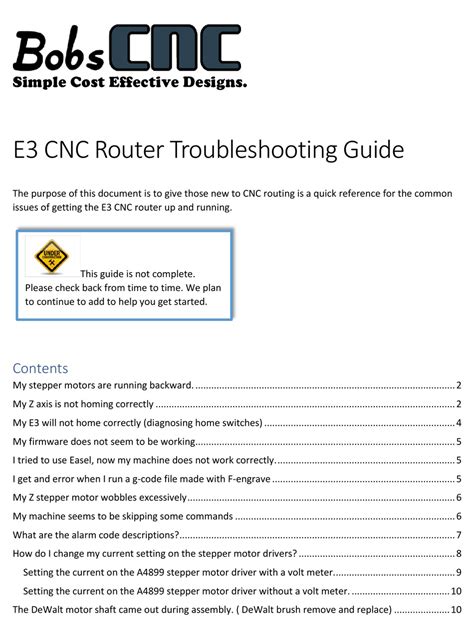 Troubleshooting Guides – BobsCNC